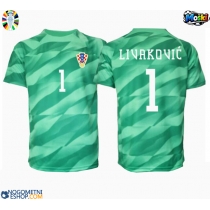 Moški Nogometni dresi Hrvaška Dominik Livakovic #1 Vratar Gostujoči EP 2024 Kratek Rokav